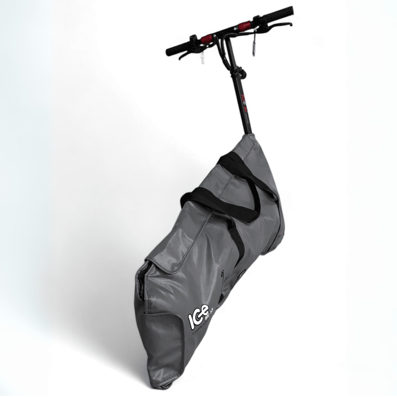 Bolsa ignífuga ICe BAG S3 vista lateral, fácil acceso al patinete
