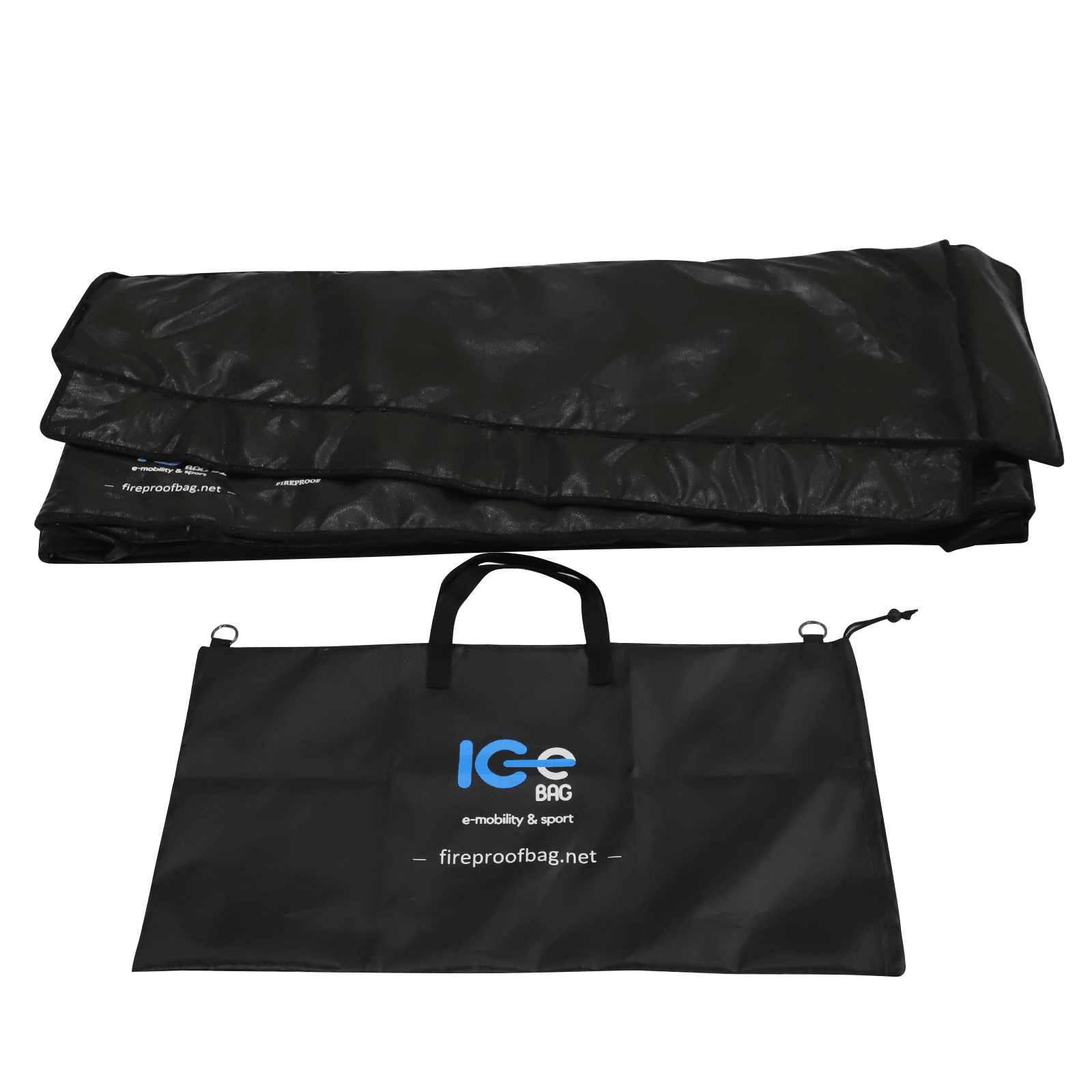 Bolsa ignífuga ICe BAG S2 vista frontal, asas reforzadas para transporte