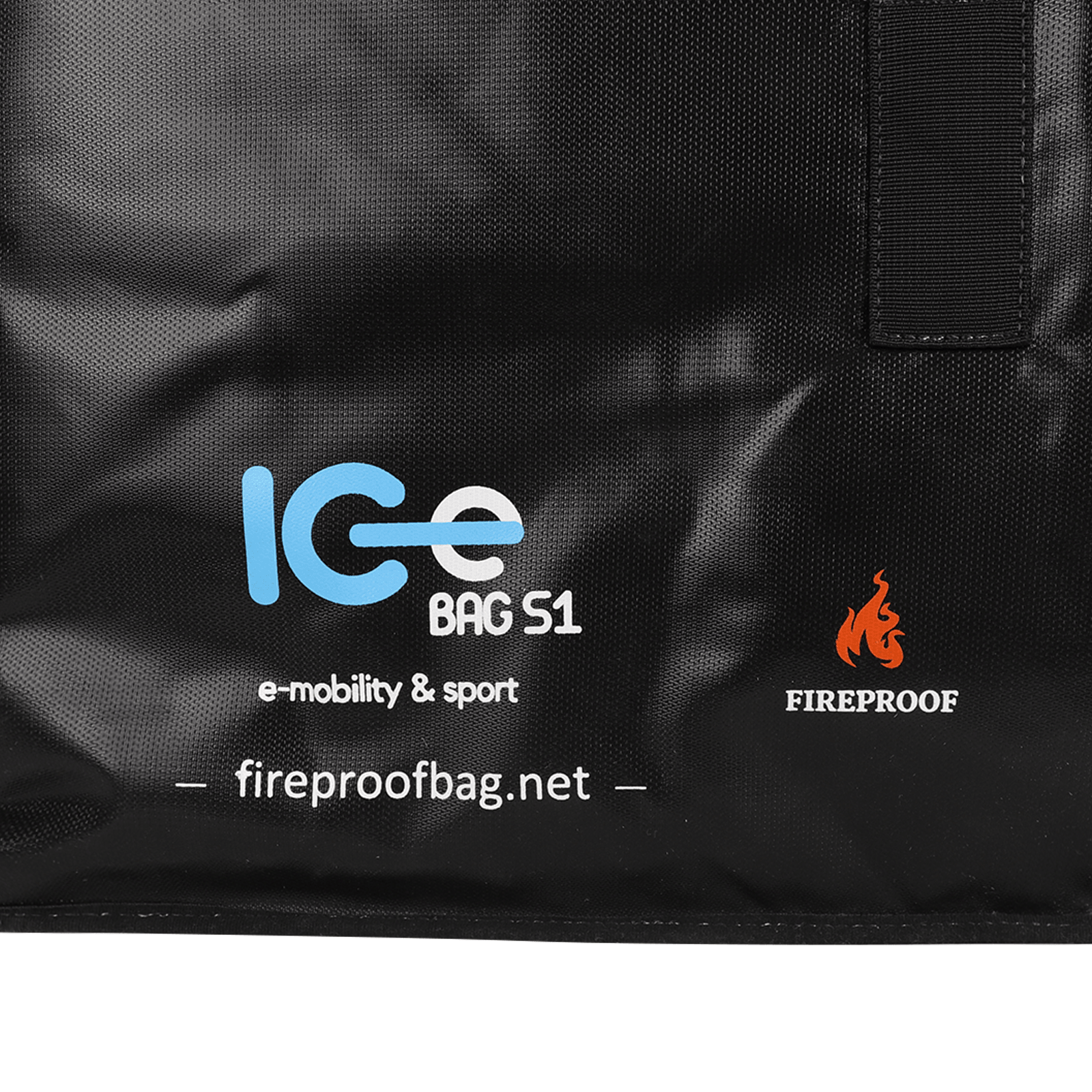 Bolsa ignífuga ICe BAG S1 con logo ICe, protección anti-incendios para baterías de litio