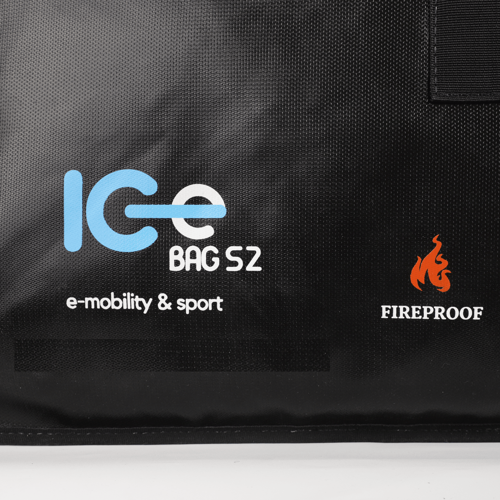 Bolsa ignífuga ICe BAG S2 con logo ICe, anti-incendios para baterías litio